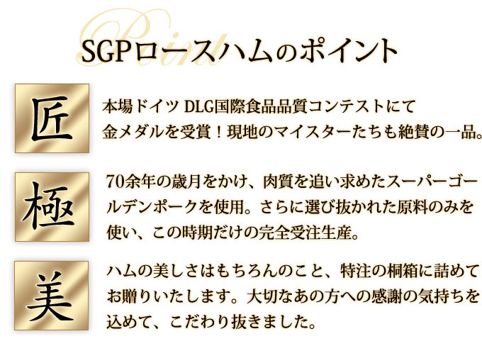 プレミアムロースハムのポイント